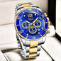 LIGE Outdoor Sport Watch For Men Fashion Military Waterproof Luminous Men Watch Round Stainless Steel Quartz Chronograph Male