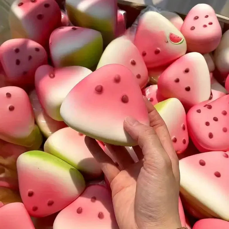Cute Watermelon Squishy Fidget Toy Slow Rebound Decompression Toy Anti-Stress Slow Rising Fruit Soft Stress Relief Squeeze Toy