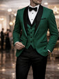 Men's Slim Fit Business Suit Black Shawl Lapel Casual Tuxedos for Wedding Groomsmen Suits Set