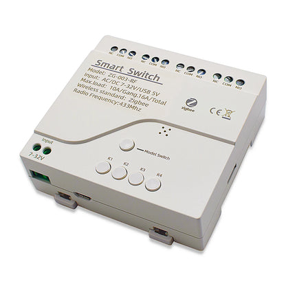 Tuya Zigbee Relay 4CH Smart Home Switch Module APP Remote Control Wireless Radio RF 433 4 Channel Relay for Zigbee Gateway Hub