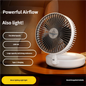 5000mAh Foldable Glow-in-the-Dark Fan Wall Mount Portable Quiet High-Speed Air Circulation Fan for Students Office Desk Fan