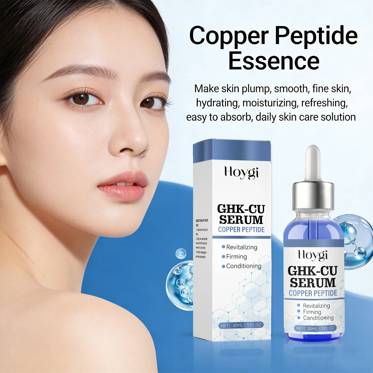 Copper Peptide Facial Serum Anti Wrinkle Remover Antioxidant Skin Rejuvenating Barrier Repair Brighten Skin Tone Skin Cosmetics