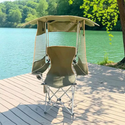 Outdoor Folding Chair, Leisure Fishing Chair, Portable Sunshade, Sunscreen, Camping Beach Chair, Armrest, Director's Sketching