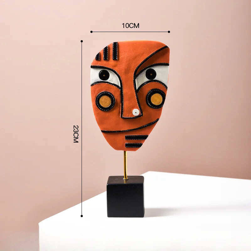 Abstract Facial Art Ornaments INS Nordic Style Home Resin Crafts Creative Living Room Wine Cabinet Decoration and Decoration