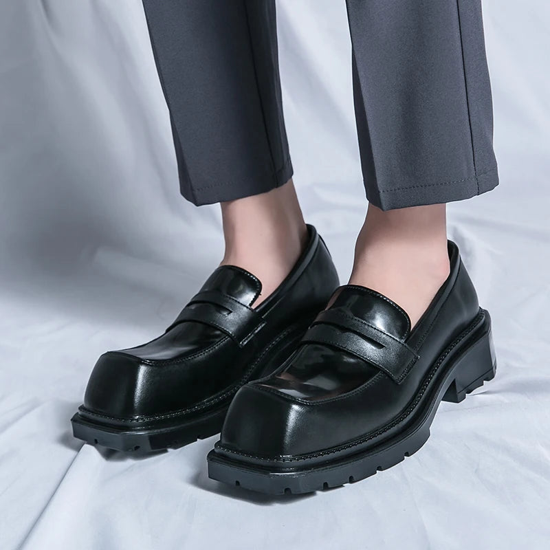 Men's Formal Shoes Fashionable Square Toe Loafers