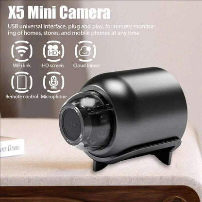 X5 Mini Night Vision 1080P Wireless Surveillance Camera Lightweight Clear Portable Motion Detection Premium Quality