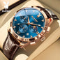 PLAYBOY 3035 Brand original authentic watches for man luxury Gift Box fashion Belt chronograph calendar quartz men's watch