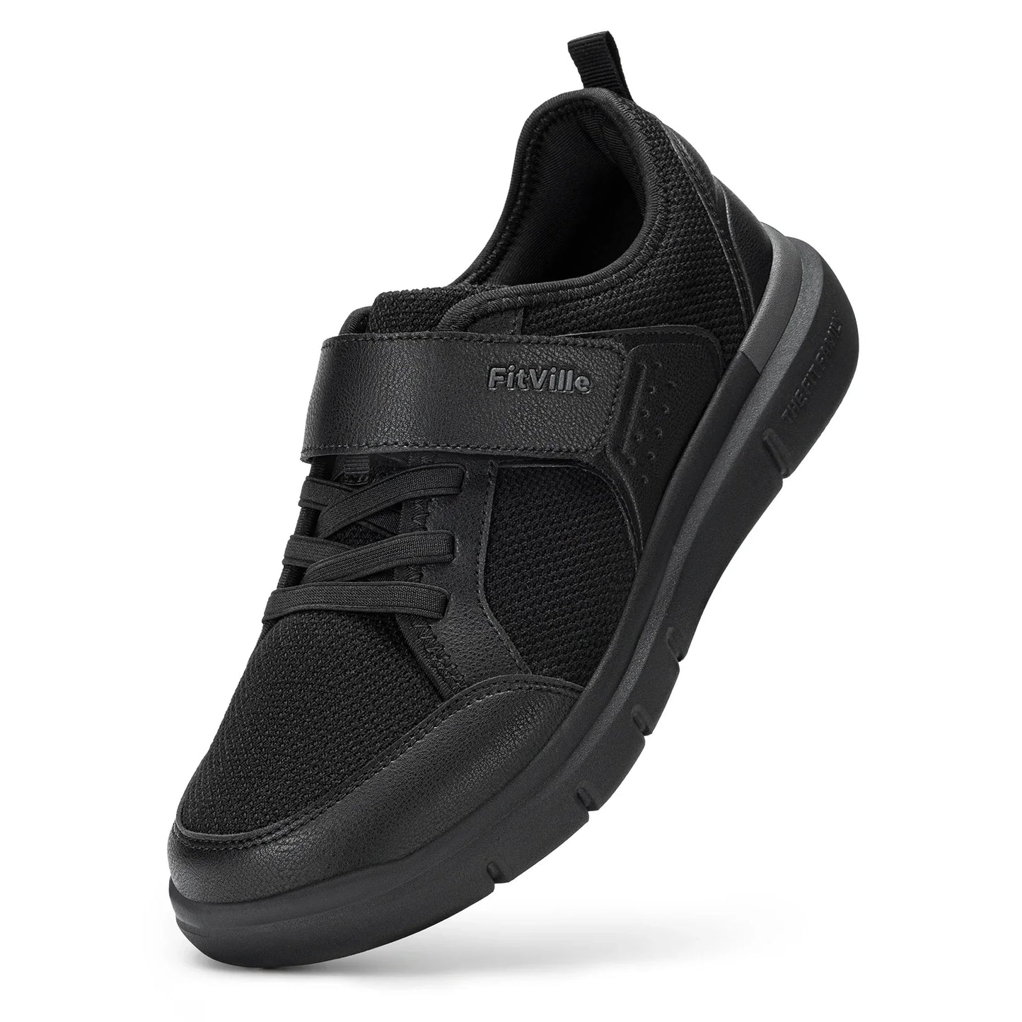FitVille Wide Toe Box Diabetic Walking Shoes For Men Lightweight Non-Slip Breathable Casual Shoe For Swollen Feet Outdoor