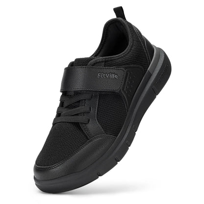 FitVille Wide Toe Box Diabetic Walking Shoes For Men Lightweight Non-Slip Breathable Casual Shoe For Swollen Feet Outdoor