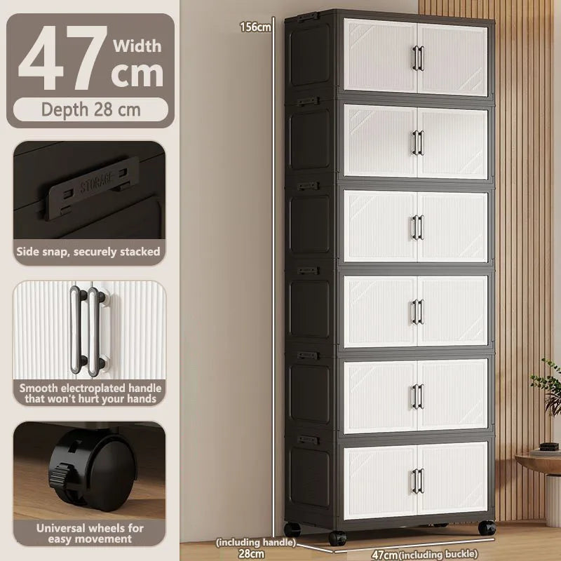Thickened Multi-layer Storage Cabinet Home Living Room Mobile Organizer for Snacks Toys Miscellaneous Items Storage Cupboard
