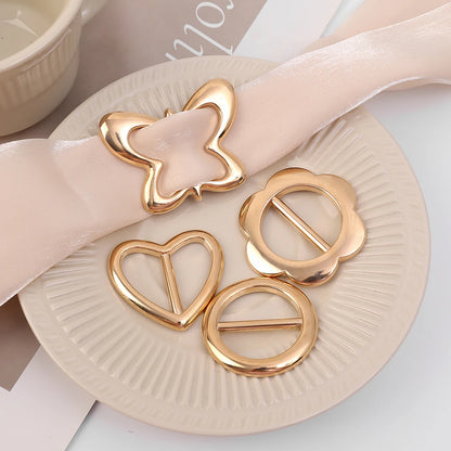 T-shirt Heart Butterfly Scarf Brooches Silk Scarf Buckle Brooch Shawl Ring Clip Scarves Fastener Knotted Button Pin Accessories
