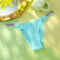 Victoria's Secret Women's Classic Striped Versatile Lace Sexy Panties Shaping Breathable Soft V-Chain Underwear Thong
