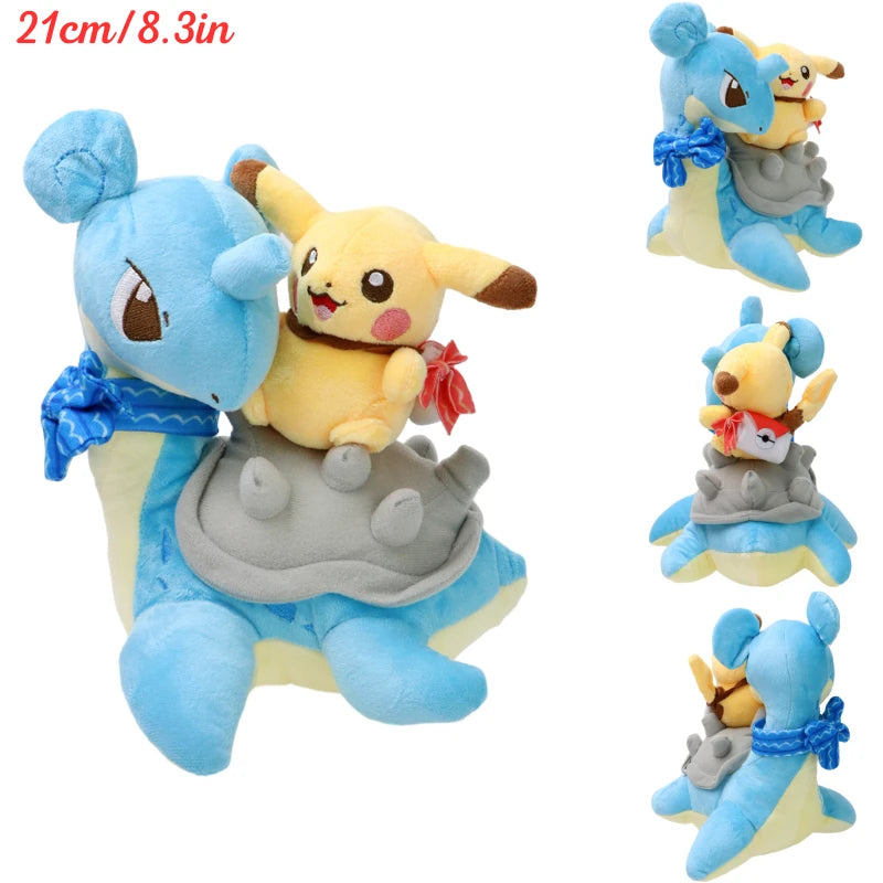 Pokemon Necktie Latias Latios Soft Kawaii Plush Toys Cute Anime Lapras Pikachu Stuffed Animals Peluche Dolls Birthday Gifts Kids