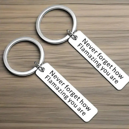 Personalized Engraved Keychain - Custom Name Initials Metal Key Ring - Perfect Daily Accessory & Birthday Christmas Gift