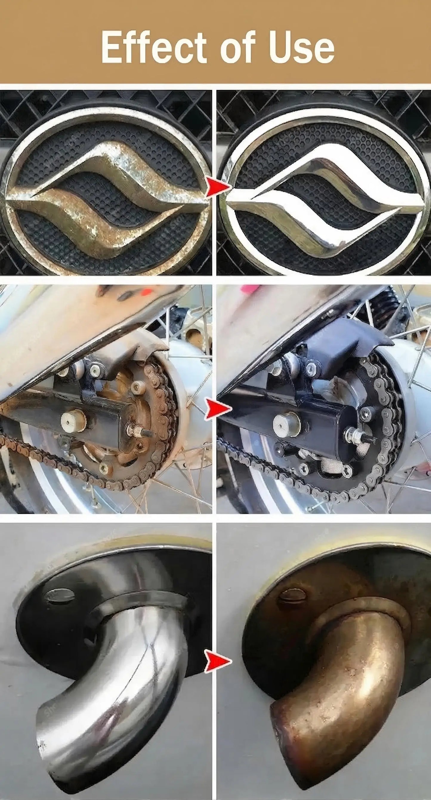 Multifunctional car rust remover used for removing rust providing surface protection on car brake pads iron metal surface 1/3PCS