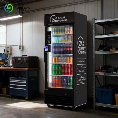 Customized Smart Fridge AI Camera Automatic Vending Refrigerated Snacks Beverage Machine