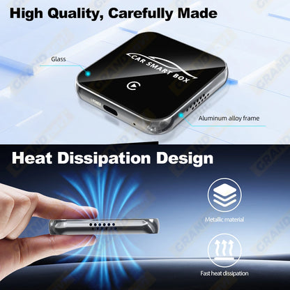 Grandnavi Android 13 3in1 CarPlay Ai Box Wireless Android Auto USB Adapter For Youtube Netflix Tiktok Universal AI Box Plug Play