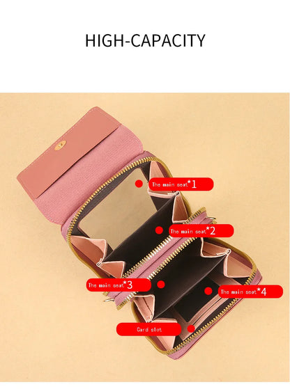 New transparent touchscreen phone bag trend simple crossbody small bag phone women's bag change bag vertical design