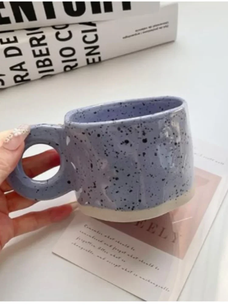 250ml Ceramic Mug Ring Handl Coffee Milk Modern Print Porcelain Mug Handmade Ceramic Hot Chocolate Cup Couple Handgrip Cups