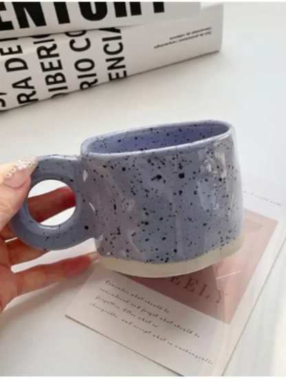 250ml Ceramic Mug Ring Handl Coffee Milk Modern Print Porcelain Mug Handmade Ceramic Hot Chocolate Cup Couple Handgrip Cups