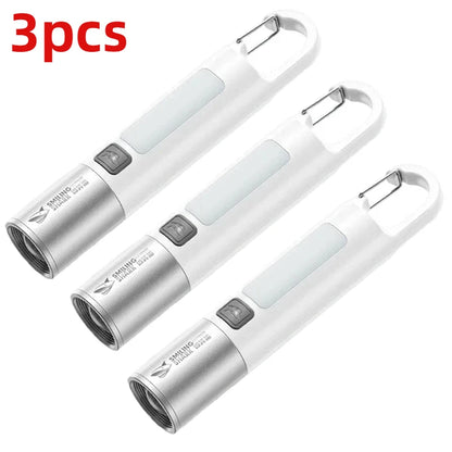 Outdoor Strong Lights Flashlight Camping Emergency Household High Brightness Multifunctional Rechargeable With Side Light