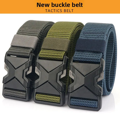 Men's Tactical Belt Nylon Braided Outdoor Training Military Belt Canva Casual Mountainee Trouser Pants Jeans Buckle Waist Belt