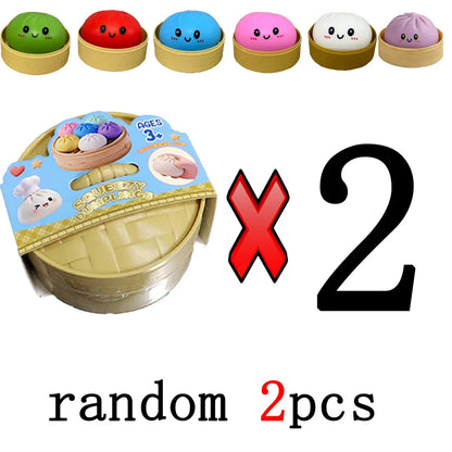 Glitter dumpling squishies Glitter Dumpling Squishy with Box Dumplings Sensory Dumpling Pressure Toy for Stress Relief