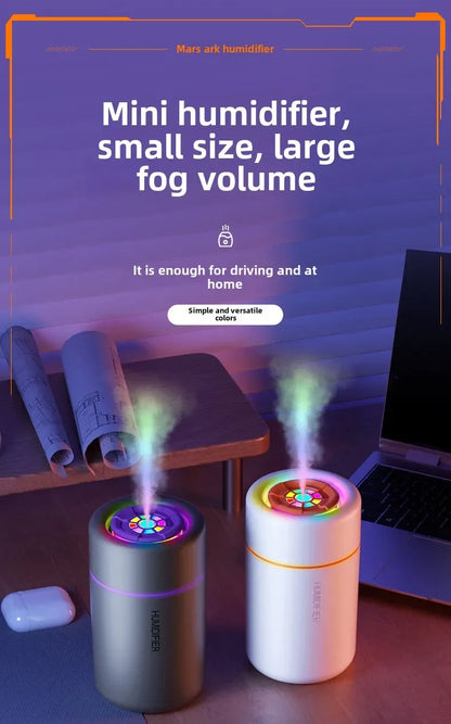 Mini Air Humidifier USB Electric Aroma Essential Oil Diffuser Purifier Aromatherapy Mist Maker Color Lights For Car Home Bedroom
