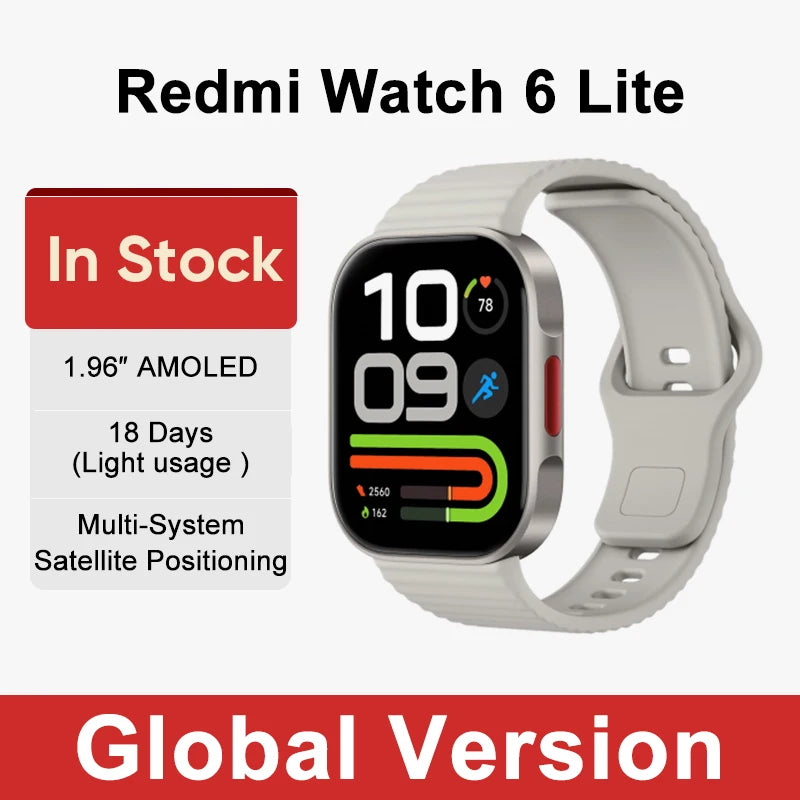 New Global Version Redmi Watch 6 lite Ultra-HD large-screen experience Enhanced Sports Features Long battery life
