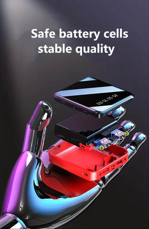30000mAh Mini Power Bank Fast Charging Large Capacity Portable Power Bank 4 in 1 Cable for Xiaomi iPhone Samsung Huawei 2025 New
