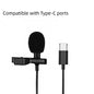 1.5m Mini Portable Microphone Condenser Clip-on Lapel Mic Wired USB 3.5mm Type C Microphone For Laptop PC Camera