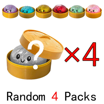 Giant Dumpling Squishies Bun Toy, Slow Rising Glitter Dumpling Stress Ball, Stress Relief Fidget Toy for Home Office toys