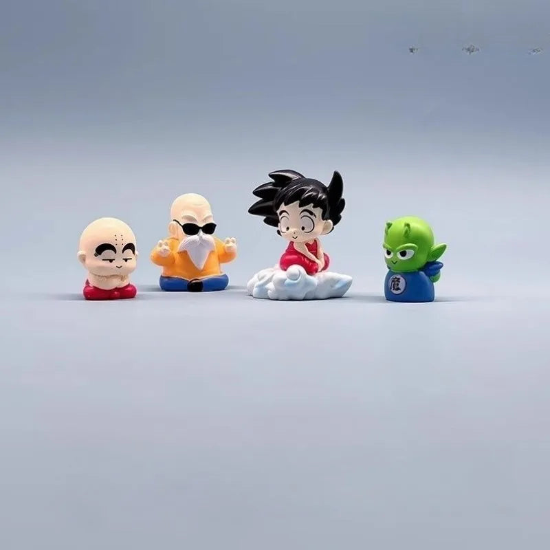 Dragon Ball Anime Figure Son Goku Master Roshi Piccolo Krillin Q Version Figure Model Toy Pvc Car Decoration Collection Gifts