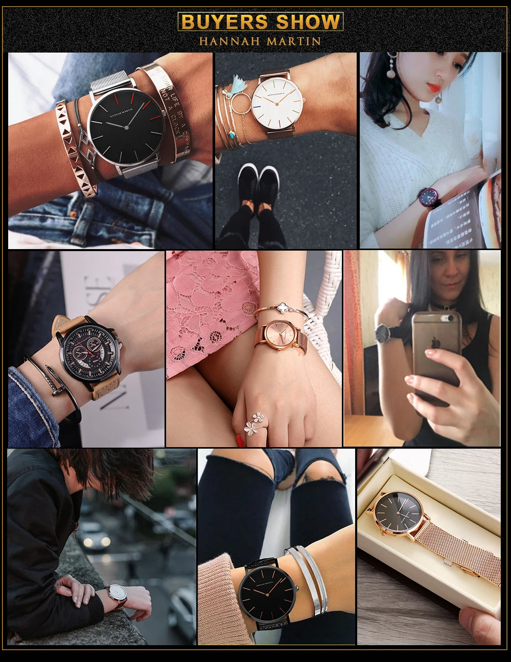 Hannah Martin Hot New Ms Fashion Simple Quartz Movement Watch High Quality Leather Strap Waterproof Lady Watch Relogio Feminino