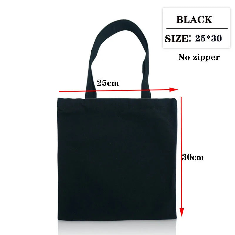 Canvas Cotton bag grocery handbag Foldable Fabric tote bag portable Storage organizer Shopping bag for woman Cloth organizer bag