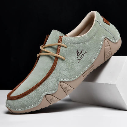 Design Sneakers Man Loafers Breathable Low Top Flat Shoes Driving Plus Size New 2026 Fashion Handmade Leather Casual Men Shoes