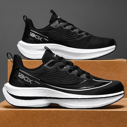 New Men's Carbon Plate Sneakers Outdoor Soft Sole Mesh Sports Shoes Running Shoes Light Anti-Slip Casual Couple Tennis Shoes