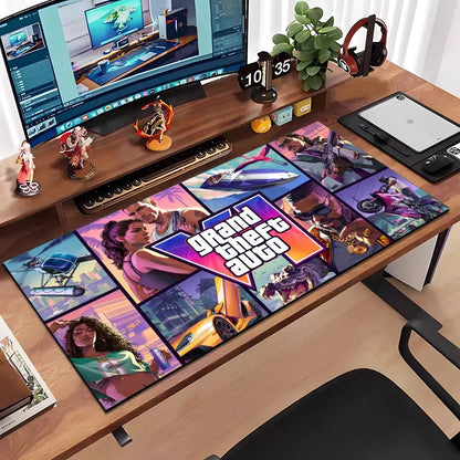 Game G-gta 6 Mouse Pad Large Anti-Slip Rubber Gaming MousePad Durable Desk Pad Thick Seam Edge Suitable For Office And Gaming