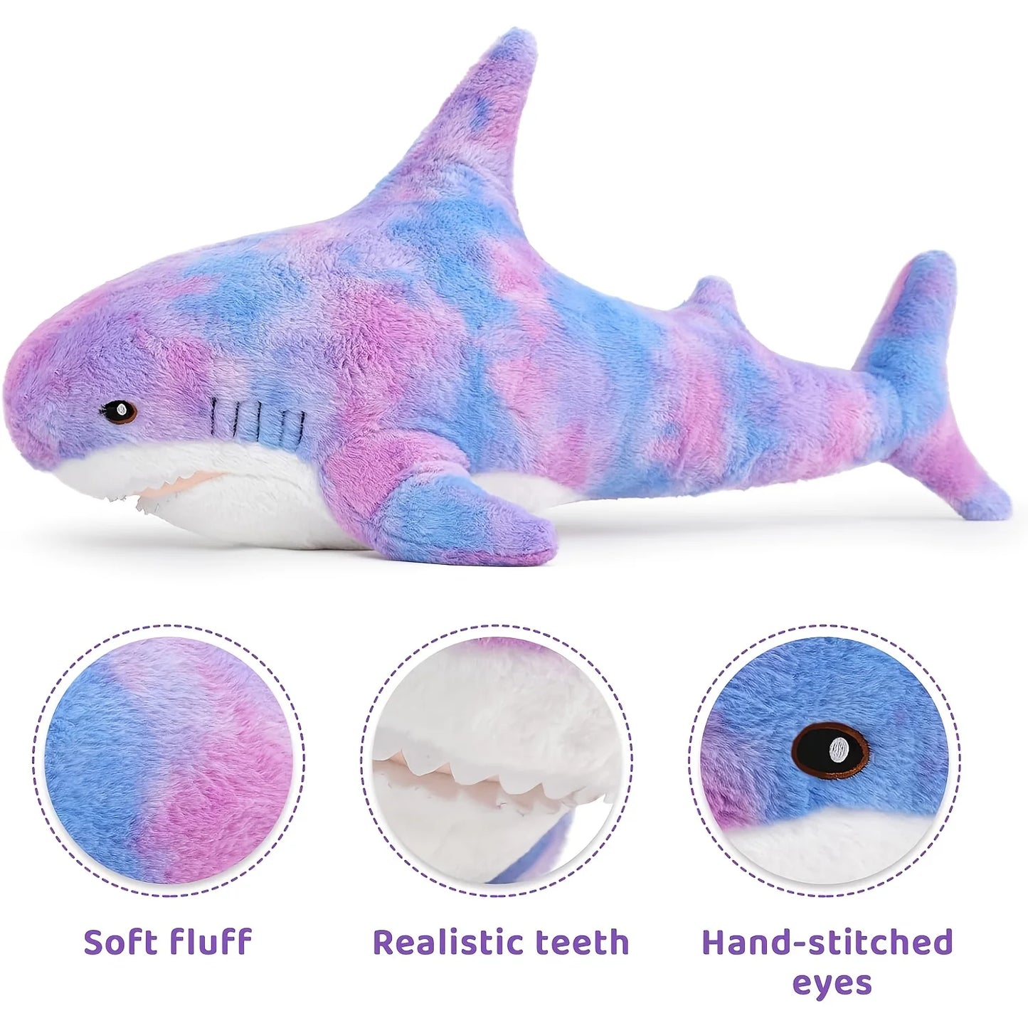 60cm Shark Plush Toy - Soft Stuffed Animal, Toddler/Kid Toy,Christmas gifts,plush Toys for Girls and boys' gifts,