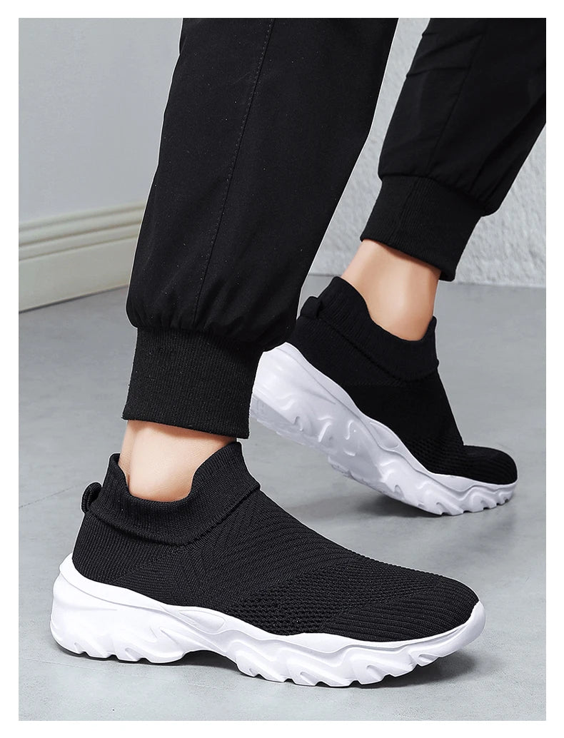 Men'S And Women'S Sneakers Mesh Breathable Lightweight High-Top Running Tennis Shoes Comfortable Outdoor Pair Naked Boots