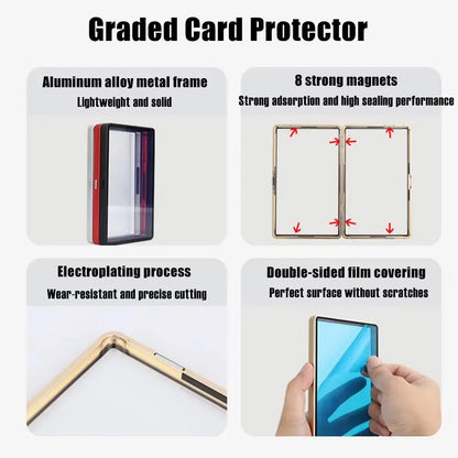 Aluminum Alloy Trading Card Magnetic Holder Scratch Resistant Display Box PSA/CGC Card Case Magnetic Closure Metal Frame