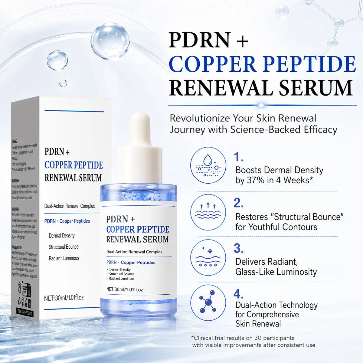 Enriched with PDRN and Copper Peptide Dual-Action Skincare Ingredients, This Product Nourishes the Skin, Improves Rough Texture,