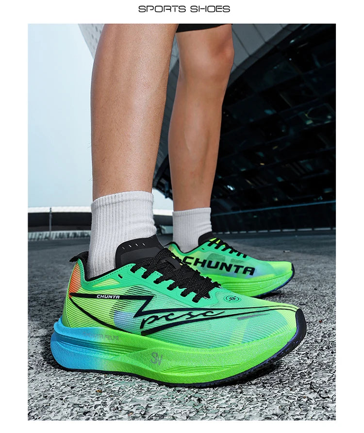 Men's and Women's Running Shoes Anti Slip and Shock-Absorbing Carbon Fiber Board Professional Marathon Chunta Sports Shoes