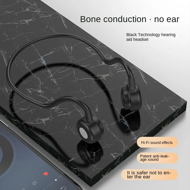 Nowy zestaw słuchawkowy HUHD B2S+ do aparatów słuchowych z przewodnictwem kostnym, mocowany z tyłu, dla osób starszych, bezprzewodowy zestaw słuchawkowy Bluetooth