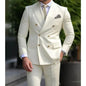 Elegant 2 Piece Wedding Men Suits Slim Fit Peak Lapel Double Breasted Blazer Pants Formal Business Groom Tuxedos Office Dinner