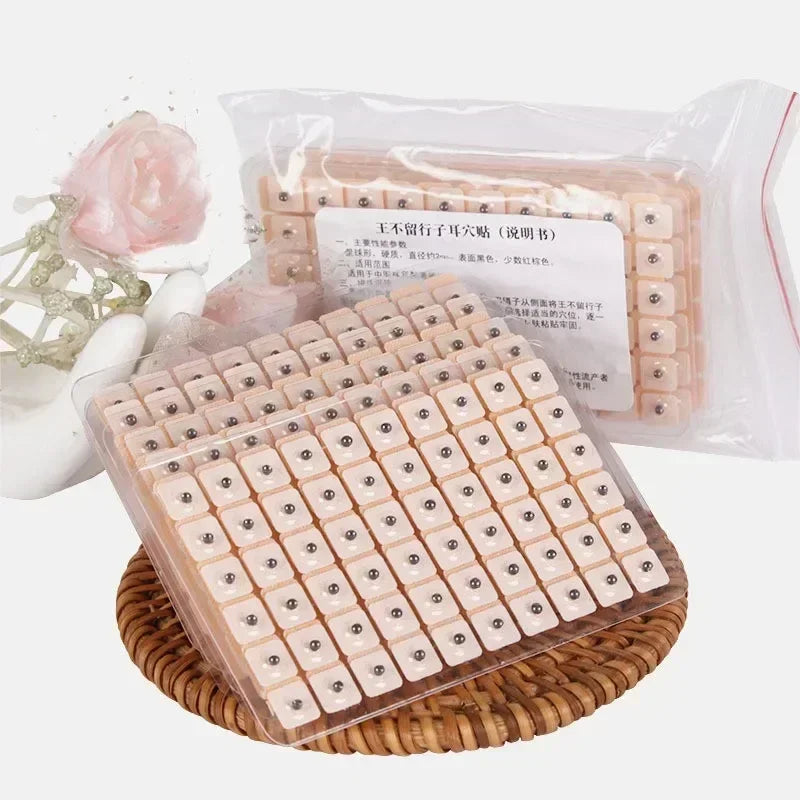 600Pcs Natural Cowherb Seed Ear Stickers Auriculotherapy Acupressure Massage Therapy Meridian Relief Sleep Support Vision Care