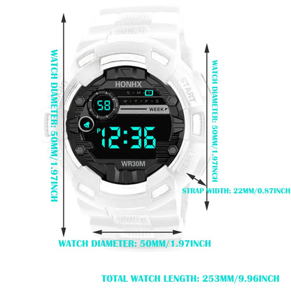 Fashion Men‘s Watch Waterproof Sports Digital Watches Men Large Dial Electronic Wristwatch Clock for Boys Child Reloj Hombre