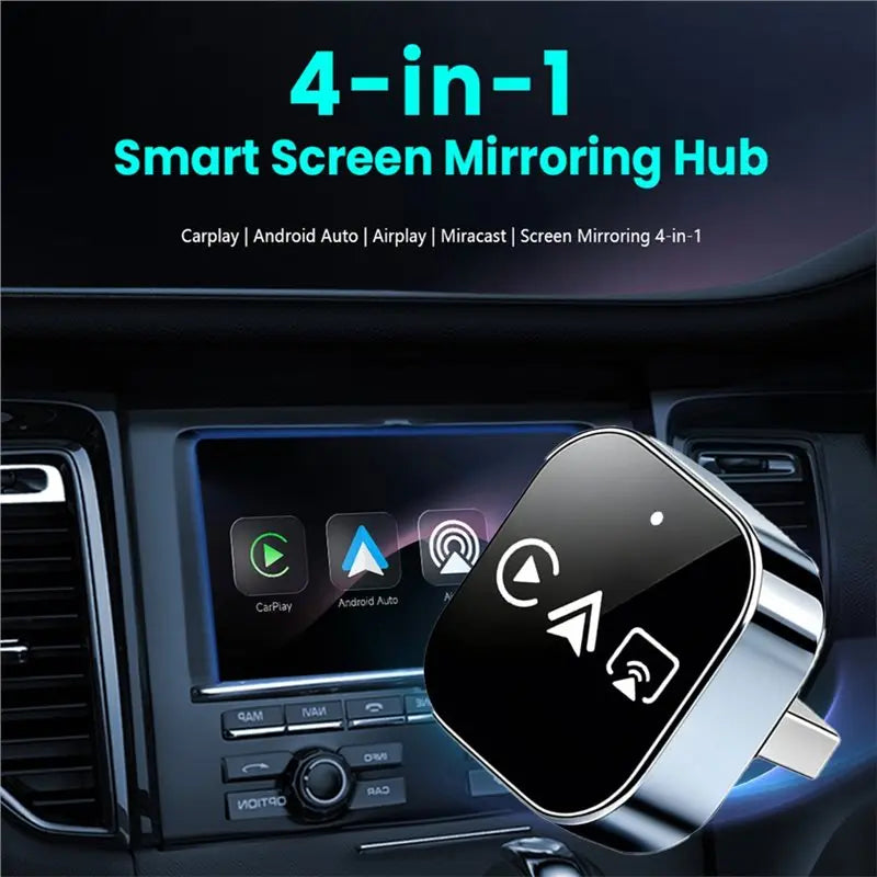 Durable-Smart AI Box 4In1 Wireless Carplay Adapter Upgrade Android Auto Mirror Link USB Plug And Play Auto Connect Wifi 2026