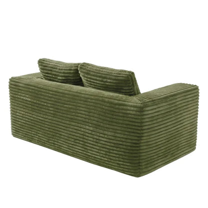Boneless Deep Seat Double Sofa No Assembly Needed Foam Floor Cushion Sofa Plush Corduroy Fabric Apartment Bedroom Living Room