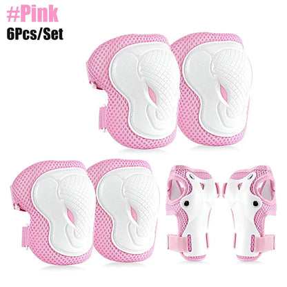 6Pcs/Set Kids/Youth Knee Pad Elbow Pads Guards Protective Gear Set for Roller Skates Cycling BMX Bike Skateboard Inline Skatings